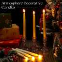 Baquler 12 Pcs Flameless Taper Candles LED Taper Candles Flickering Bulk Ivory LED Candlestick for Easter Wedding Church Halloween Christmas Party Decor Table Centerpiece, 8.5 in, No Batteries