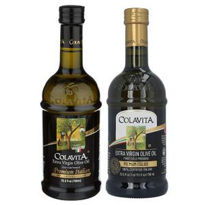 Colavita Premium Italian Extra Virgin Olive Oil, 25.5 Fl Oz (Pack of 2), Glass Bottles - Packaging May Vary (EXP 03/31/26)