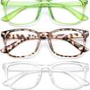 Blue Light Glasses for Woman Men | 99% Blue Light Blocking Glasses for Computer Gaming TV Phone Screen Square Frame | Anti Eyestrain & UV Glare Protection - 5 Pair (5 Pack Mix Color-2)