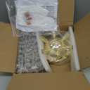 CM MZY 6-Light Sputnik Flush Mount Ceiling Light Fixture, Modern Gold Crystal Firework Ceiling Lights, Close to Ceiling Lamp for Bedroom Kitchen Hallway Entryway Bathroom, Gold