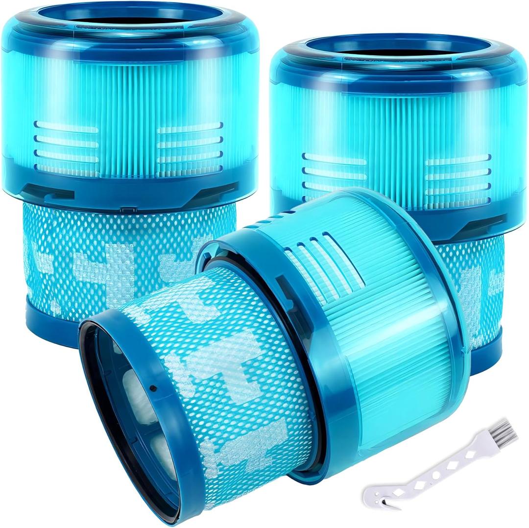 ATXKXE Gen5 Filter Replacement filter, Compatible with Dyson Gen5detect Absolute, Gen5outsize Absolute, Gen5detect Fluffy Cordless Vacuum Cleaner, 3 Pack Filters and 1 Clean Brush