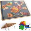 1000 Pcs Puzzle Board with Tilting Stand, 6 Sorting Trays & Cover for Adult, 1000-Piece