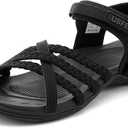 UBFEN Womens Hiking Sandals Walking Outdoor Sports Comfortable Water Sandals with Arch Support Comfortable for Beach Camping Travel Golf 9
