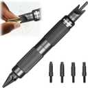 Case Prep Multitool, Case Chamfer Deburring Tools for Reloading, Primer Pocket Reamers and Cleaners for Removing Crimps(Black)