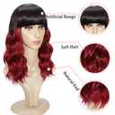 Ucubb Short Bob Wavy Wig with Bangs for Women Loose Curly Wig Look natural Shoulder Length Bob Wigs