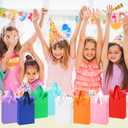 Ethhqu 12-Pack Small Pink Gift Bags with Handles - Includes 24 Tissue Papers, 6.3x4.7x2.4 Inches Mini Gift Card Bag for Birthday Party, Baby Shower, Wedding, Holiday