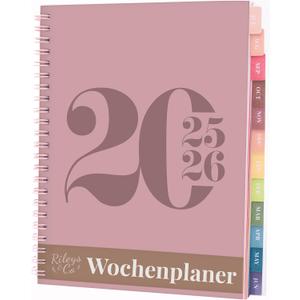 Rileys & Co 2025 Simple Weekly Planner - Annual Weekly & Monthly Agenda Planner, Jan - Dec 2025, Hardbound Cover, Notes Pages, Twin-Wire Binding (8.5 x 11-Inches, Green, Pink 2, Grey) 4 PCS
