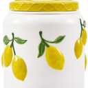Bico Lemon Handpainted 9 inch Stoneware Cookie Jar, Dishwasher Safe, Air Tight Seal for Keeping Cookie, Spices, Coffee