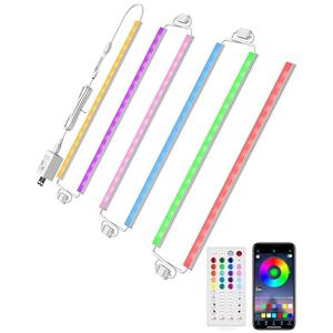 ASOKO 300 Lumens RGB Under Cabinet Led Light Plug in, 6 Pack 12 inch Linkable Under Counter Lights, Music Sync RGB LED Strip Lights with APP & Remote Control, Ambient Lights for Room Decor