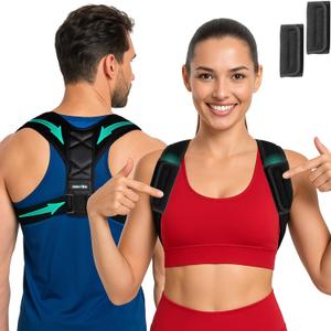 Posture Corrector for Women & Men - Fully Adjustable Back Brace Posture Corrector for Men & Women - Shoulder Brace - Back Straightener - Shoulder Support - Neck, Upper and Mid Spine Support (Universal Size)