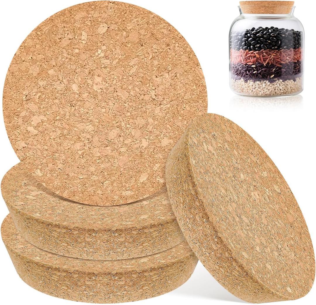 4 PCS Large Cork Bottle Stoppers 5.51x 4.72x 1.18 Inch Tapered Plugs Cork Canning Jar Lids Replacement Corks for Wines, Decorative Bottles, Jars, Arts, DIY Crafts