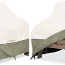 Bitubi Waterproof 2 Pack Patio Adirondack Chair Cover for Outdoor Chair Size Up to 35W x 37D x 36H inch,Outdoor Lawn Patio Furniture Covers (Beige)