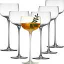 Crystal Cocktail Coupe Glasses, Set of 6, Classic Stemmed Design for Martini, Cosmopolitan, Manhattan