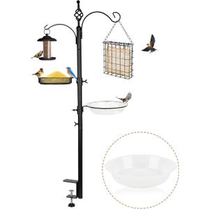 Bird Feeder Pole Deck Hook Bird Feeding Station Kit Bird Feeder Porch Multi Hook Bird Feeders Hanger Premium Bird Bath for Attracting Wild Birds Bird Feeder Planter Hanger