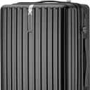 24 Inch Medium Checked Luggage, Expandable PC Hardshell Suitcase with TSA Lock, Lightweight Rolling Travel Luggage with Spinner Wheels, Black