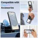 RAPTIC Shield Magnetic Case for Samsung Galaxy S25–Compatible with MagSafe, [13FT Mil-Grade Drop Protection], Durable Anodized Shockproof Aluminum Frame Slim Samsung S25 Case, Black/Grey
