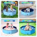 COMMOUDS Foldable Dog Pool, Collapsible Hard Plastic Dog Kiddie Swimming Pool, Portable Pet Bath Tub Wading Pools for Kids and Puppy Small Medium Large Dogs (79inch.D x 16inch.H)