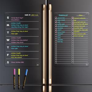 JJPRO Non-Magnetic Clear Weekly Planner & to Do List for Fridge, 8.5"x13" Dry Erase to Do List WhiteBoard,Reuasble Weekly Calendar for Refrigerator,Cabinet,Wall&Glass, All Smooth Surfaces