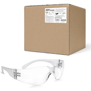 amoolo Safety Glasses for Men Women, Clear Eye Protection for Worl, Lab, Construction (Clear/Adult's Size, 144 Pack)