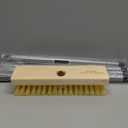 Floor Scrubber Brush with Long Handle for Deck Cleaning, 52'' Stiff Bristle Scrub Broom for Shower, Bathroom, Boat, Concrete, Carpet, Garage (Yellow)