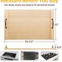 Noodle Board Stove Cover, Wooden Stovetop Cover with Non-Slip Feet, Handle & Raised Lip, Extra Counter Space for Kitchen (29.5 x 22 Natutal)