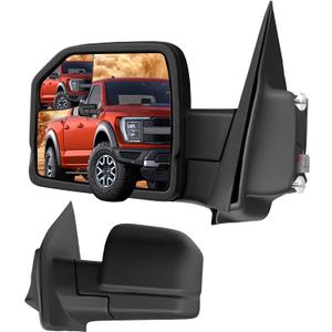 Left Driver Side Mirror with Blind Spot Glass Power for 2015-2020 Ford F-150, Door Mirror without Turn Signal Light Non-Heated, Replacesment FL3Z17683AK