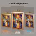 Wireless Picture Light Battery Operated, 1Pack Remote Control Painting Light with Timer, 13Hrs Service Life Art Display Light for Picture Frame Artworking Portrait, Poster, Photo, Mirror_Antique Gold