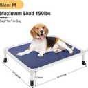 Veehoo Chew Proof Elevated Dog Bed - Cooling Raised Pet Cot - Silver Aluminum Frame and Durable Textilene Mesh Fabric, Unique Designed No-Slip Feet for Indoor or Outdoor Use, Blue, Medium, CWC2003