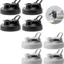Pour Spout Lids for Ball Wide Mouth Mason Jars, Airtight Canning Jar Flip Cap Top Lid for Drinking, Salad, Dressing Pouring, Leak-Proof, Pack of 8 (Black&Grey 8 pcs)