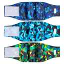 wegreeco Washable Male Dog Belly Band (Stylish Pattern) Pack of 3  Male Dog Belly Wrap, Dog Diapers Male (Abstract Geometrical Blue, XLarge)