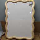 Wavy Linen Cork Memo Board, 17.7" x 23.6", Wood Frame, Decorative Pin Display Bulletin Boards for Walls, Home Office Kitchen (Natural)