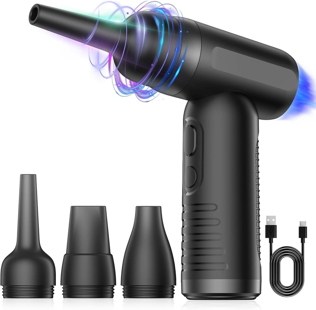 Compressed air Duster4 Gear Adjustable 100000RPM Electric air Duster, Cordless air Blower for Laptop, Keyboard, Electronics, Replaces Compressed Air Can