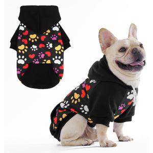 KOOLTAIL Halloween Dog Hoodie for Small Medium Large Dogs - Warm Clothes with Leash Hole, Soft Winter Pet Sweater Hat Hooded Sweatshirt, Clod Weather Coat Outfit for Puppy Cat Girls Boys,Paws M