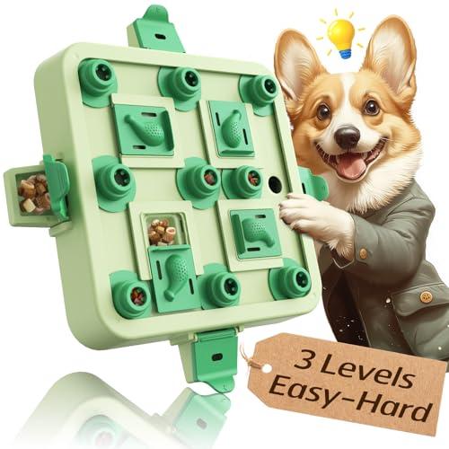 KADTC Dog Chess Puzzle Toy, Large Size, U.S. Brand & Design, 3 Levels of Step-by-Step Challenge for Smart Dogs Interactive Boredom Buster Mental Stimulation Enrichment Toys Puppy Treat Brain Puzzles