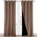 NICETOWN Cold Blocking 100% Blackout Curtains, Durable Black Lined Blackout Curtains for Bedroom, Energy Saving Long Curtains for Patio Sliding Glass Door, Brown, 52 inches x 95 inches, 2 Panels (Cappuccino)