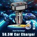 ACECAR 58.5W Car Charger 4-Port USB C & USB-A Car Charger Adapter PD/QC Multi Port Fast Charging Cigarette Lighter Adapter for iPhone 16/15/14 Pro Max, Samsung S24/S23/S22, iPad, Android (AAC)