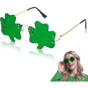 JOYIN St. Patrick's Day Shamrock Glasses Metal Frame, St Patrick's Dress Up Accessories, Irish Day Costume Party Favor Supply (1)
