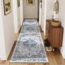 Ileading Washable Hallway Runner Rugs, 2x8 Non Slip Runners Area Rug for Entryway Kitchen Bathroom Bedroom Laundry Living Room, Long Narrow Low-Pile Floor Carpet Boho Vintage Throw Mat for Kids Room