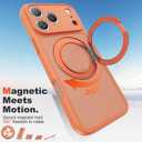 Compatible with iPhone 17 Pro Max Case with Magnetic Ring Stand [Compatible with Mag-Safe] [Military-Grade Protection] 17 Pro Max Phone Case 6.9", Orange