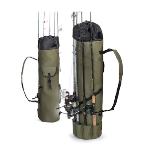 Besti Fishing Rod Organizer Bag (Portable) Shoulder Carry Home and Travel Storage | Professional Reel, Tackle, and Equipment Organization | Heavy-Duty, Water-Resistant, Khaki Green