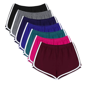URATOT 7 Pack Womens Cotton Shorts, Dolphin Booty Athletic Gym Sports Shorts for Yoga Lounge Running (S)
