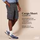 Amazon Essentials Men's 10" Classic-Fit Cotton Cargo Shorts with Pockets, Zip Fly, Button Waist, Khaki, 34