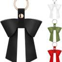 2 x 4 Pcs Bow Leather Charm for Bag Purse Handbag, Bow Keychain Thank You Appreciation Gift Elegant Bag Cute Charm Car Key Ring for Teacher Women Accessories Graduation Gift