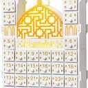 Glooglitter Wooden Ramadan Advent Calendar 30 Storage Drawers Ramadan Countdown Calendar 30 Days Advent Muslim Islam Castle Decorations for Eid Party Supplies