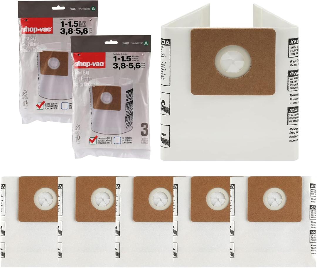 Shop-Vac 90667 1.5-Gallon All Around Collection Bag,6 Pack
