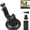 PULUZ Car Suction Cup Mount for GoPro/Insta 360/DJI Osmo Action Camera Vehicle Window & Windshield Mount Holder Camera Mount with 2.3-3.3 inch Phone Clamp & Tripod Adapter
