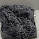 Sherpa Fleece Adult Weighted Blanket with Ribbed Stripes, 15 Pounds Dual Sided Soft Plush Blanket for Couch Bed Sofa, Heavy Thick Blankets with Glass Beads Great for Sleep, Dark Grey, 48" x 72"