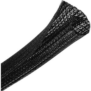 CrocSee 25ft - 1/2 inch Braided Cable Management Sleeve Cord Protector - Self-Wrapping Split Wire Loom for TV/Computer/Home Theater/Engine Bay - Black