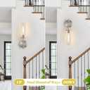MOKATNG Wall Sconces Set of Two, Brushed Nickel Bathroom Sconces with Clear Glass, Hardwired Sconces Wall Decor Set of 2, Modern Wall Light Fixtures for Bathroom Mirror Living Room Bedroom Hallway