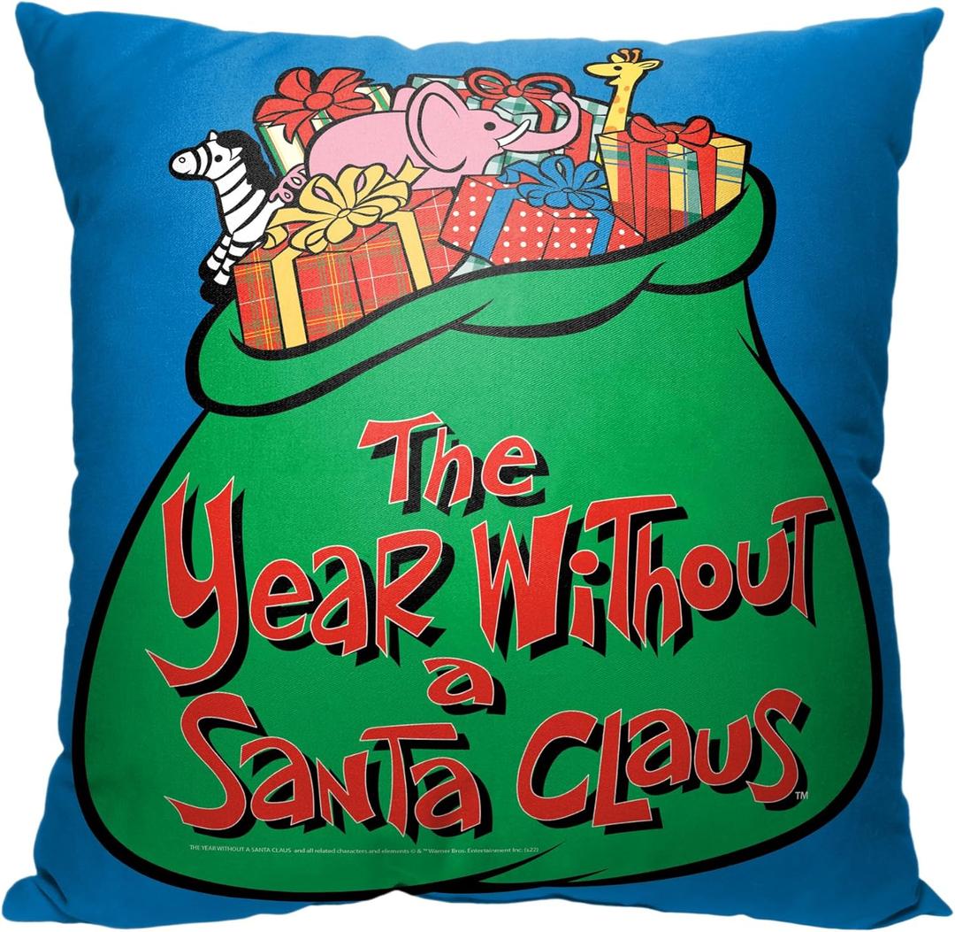 Northwest The Year Without a Santa Claus Pillow, 18" x 18", Bag of Toys